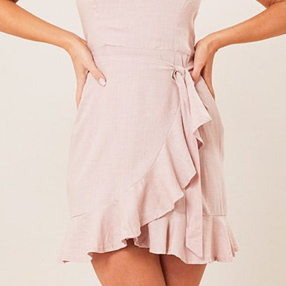 Blush Ruffle Wrap Dress - Picture 3 of 5